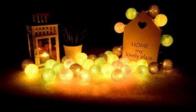 Bavlnené svietiace guličky LED 10 ks - tmavo šedé