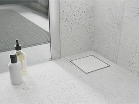 Mexen Flat-Q M13 štvorcová podlahová vpust 15 x 15 cm, biela - 1210015