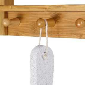 Casaria Závesná polička do kúpeľne BAMBOO. 28,5x10x70cm, 3 police, hnedá