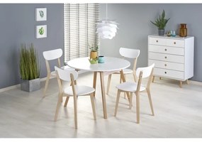 Jedálenský stôl SOLINA biela/dub
