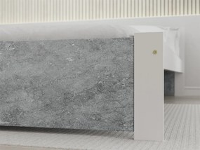 Posteľ IKAROS 180 x 200 cm, betón/biela Rošt: S latkovým roštom, Matrac: Matrac COCO MAXI 20 cm