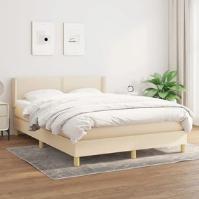 Boxspring posteľ s matracom krémový 140x190 cm látka 3130190