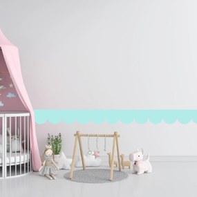 PIPPER. Textilná samolepiaca tapeta - Mini Oblúk - Tyrkysová farba Farba: Bledá