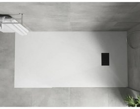 Mexen Hugo, obdĺžniková sprchová vanička SMC 180 x 90 cm, biela, čierna krytka, 42109018-B