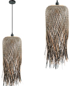 Toolight Toolight, stropné svietidlo 1xE27, APP1276-1CP, čierna-prírodná hnedá, OSW-02460