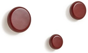 Červené nástenné drevené háčiky v súprave 3 ks Nadue – Kave Home