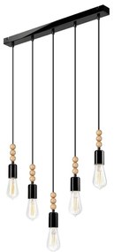 Luster na lanku SIMON 5xE27/60W/230V čierna