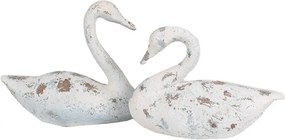 Biela antik dekoratívna figúrka Labuť - 32*14*22 cm