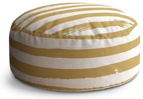 Taburet Circle zlaté pruhy, zlatá / biela