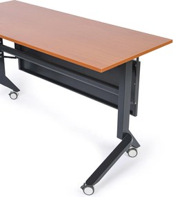 Mobilný stôl PRIMO MOVE, 140x60 cm, čierna podnož, breza