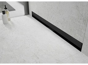 Mexen Flat nerezový sprchový žľab na stenu 120 cm vzor WALL, čierny, 1730120