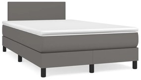 Boxspring posteľ s matracom sivá 120x190 cm umelá koža 3269811
