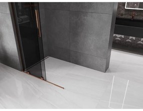 Mexen Velar L, posuvná sprchová zástena Walk-in 100 x 200 cm, 8mm šedé sklo, ružové zlato, 871-100-003-43-60