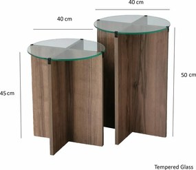 Súprava odkladacích stolíkov Lily Walnut, 2 ks