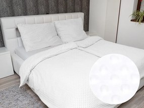 Biante Hrejivé posteľné obliečky Minky 3D bodky MKP-033 Snehovo biele Jednolôžko 140x200 a 70x90 cm