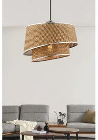 Luster na lanku BARETTE 1xE27/60W/230V hnedý/lesklý chróm