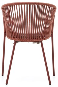 Terakotová kovová/polstrovaná záhradná stolička Yanet – Kave Home