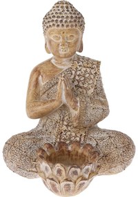 Záhradná dekorácia Budha na čajovú sviečku, 14 x 19 x 13 cm, piesková