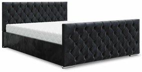 Manželská posteľ 180 cm Velva (čierna) (s roštom a úložným priestorom). Vlastná spoľahlivá doprava až k Vám domov. 1047182
