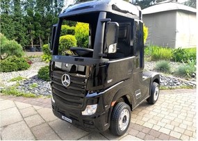 LEAN CARS Elektrické autíčko Mercedes Actros čierne lakované MP4