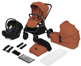Lionelo - Kombinovaný kočík 3v1 MIKA PLUS hnedo-hrdzavý