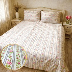 Obliečky bavlnené Village hnedé TiaHome - 1x Vankúš 90x70cm, 1x Paplón 140x200cm