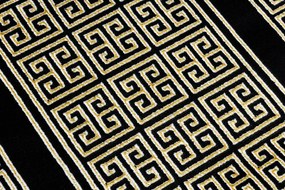 Koberec, Behúň GLOSS moderný 6776 86 štýlový, rám, Grécky čierna / zlatá kosť Veľkosť: 80x250 cm