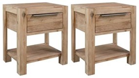 vidaXL Nočné stolíky so zásuvkami 2ks 40x30x48 cm masívne akáciové drevo-