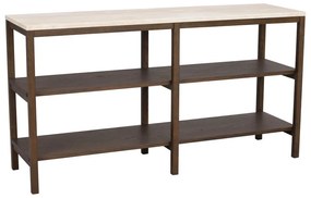Hnedo-béžový konzolový stolík s doskou z kameňa 140x40 cm Orwel - Rowico