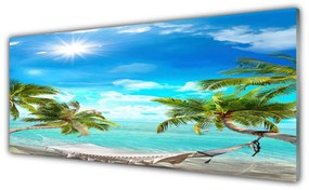 Obraz plexi Tropické palmy hamaka pláž 125x50 cm