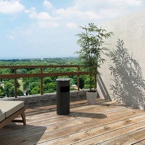 SongmicsHome Stojanový popolník s odpadkovým košom SMOKE, 60,5x24,5cm, čierna