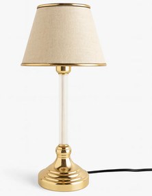 Stolní lampa Deni béžová/zlatá
