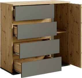 PREDSIEŇOVÁ STENA ESTER ŠEDÁ + DUB ARTISAN 120 cm