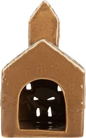 Hnedá chalúpka na čajovú sviečku Gingerbread Cott - 10*10*16 cm