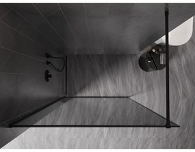 Mexen Kioto-F, sprchová zástena s rámom 110 x 202 cm, 8 mm šedé sklo, čierny profil, 800-110-104-70-40