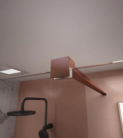 Erga Paris, sprchová zástena Walk-In 160x200 cm, 8mm číre sklo, medený matný profil, ERG-V02-PARIS-160x200-CL-CO