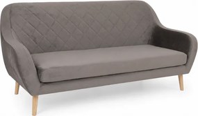Sivá 3-miestna pohovka CORANTI VELVET