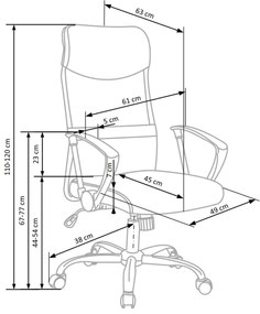 Kancelárska stolička s podrúčkami Vire 2 - sivá / čierna