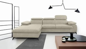 Rohová sedacia súprava Scala, béžová látka, ľavý roh