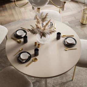 OKRÚHLY ROZKLADACÍ JEDÁLENSKÝ STÔL EWALD KAŠMÍR MATNÝ + BIELY 100/140 cm