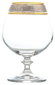 BOHEMIA ANGELA ZLATO-PLATINOVÝ POHÁR NA BRANDY 400 ML SADA 2 KS
