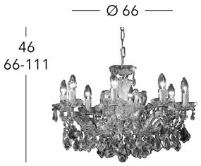 Kolarz 3149.88.3.KoT - Krištáľový luster MARIA LOUISE 8xE14/40W/230V 24K zlato