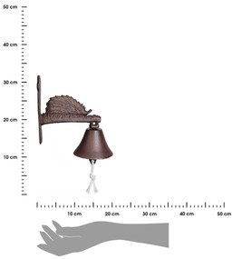 Záhradný zvonček Hedgehog, 20,5x20,5 cm, liatina, hnedá