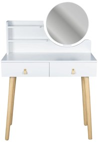 Dekorstudio Toaletný stolík so zrkadlom - SCANDI biely