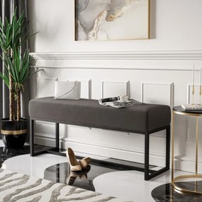 ČALÚNENÝ TABURET / LAVICA CLAUDIO + ČIERNY PODSTAVEC