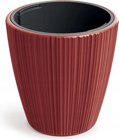 Plastový květináč OROS MIDDLE retro červený
