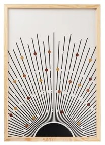 SADA 3x Obraz vo fotorámčeku 50x70 cm béžová/hnedá