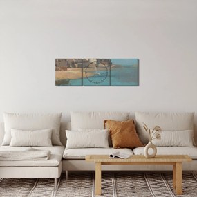 Obraz - Odilon Redon, Village by the Sea in Brittany, reprodukcia (s hodinami) (90x30 cm)