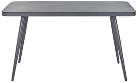 Kovový záhradný jedálenský stôl 140 x 80 cm sivý LIPARI Beliani