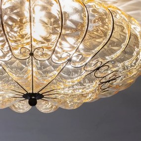 SIRU - Stropné svietidlo SOLE 3xE14/40W/230V pr. 31 cm béžová/chróm benátske sklo